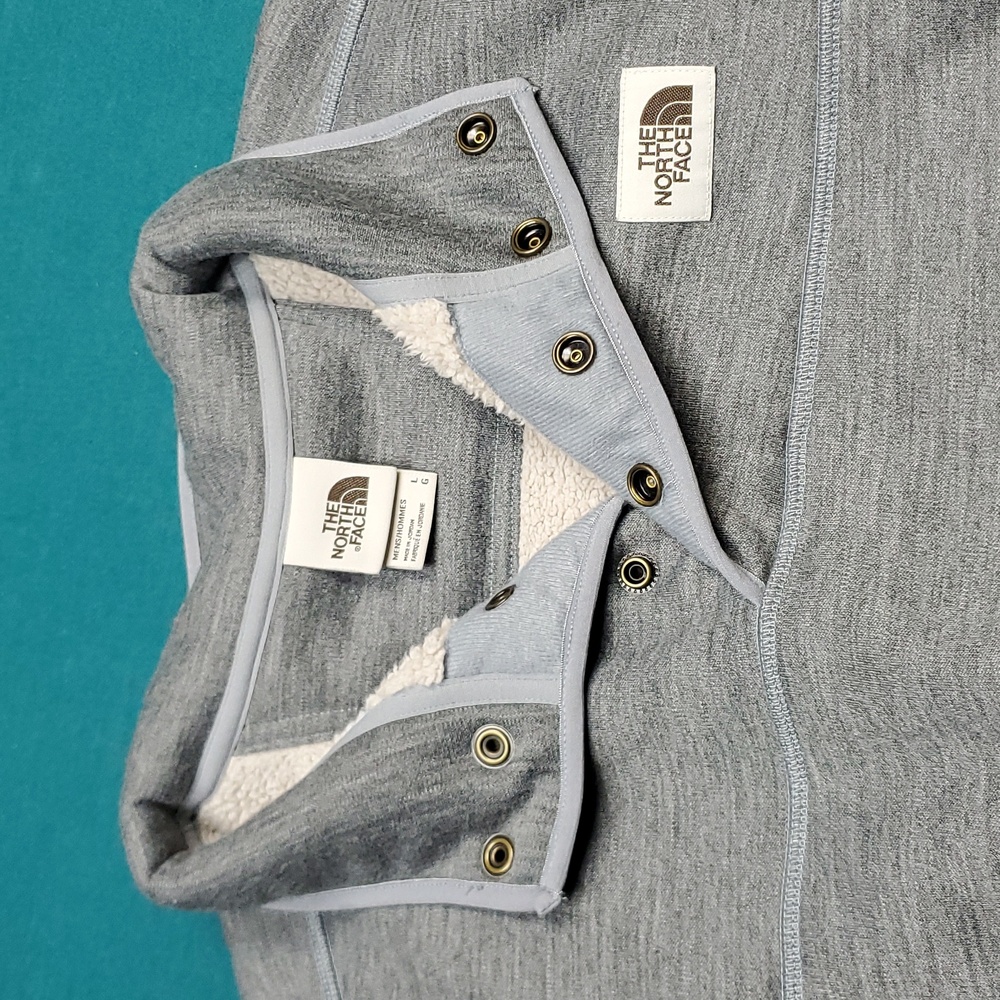 Sherpa Lined North Face Button Sweater
